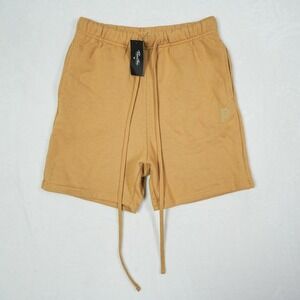 Primitive Skateboarding Mens Small Fleece Shorts Mustard Tan Drawstring New